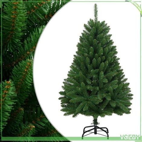 Sapin de Noël artificiel - 120 cm - Vert - Construction à charnières - Support en métal (1/5)
