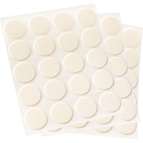 Caches vis adhésifs - 60 pièces - Crème rond Ø13mm - Dissimule trous et rayures - Pour meubles et bois - Épaisseur 0,45mm (1/2)