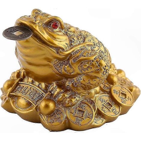 Grenouille Feng Shui de prospérité avec pièces de monnaie pour la décoration de la maison et du bureau (1/5)