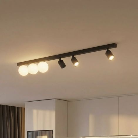 [GEBRAUCHT] B-Ware Deckenleuchte Lampe Vox Glas Schwarz Wohnzimmer Esszimmer Küche Flur 6 Flamm824 (1/2)