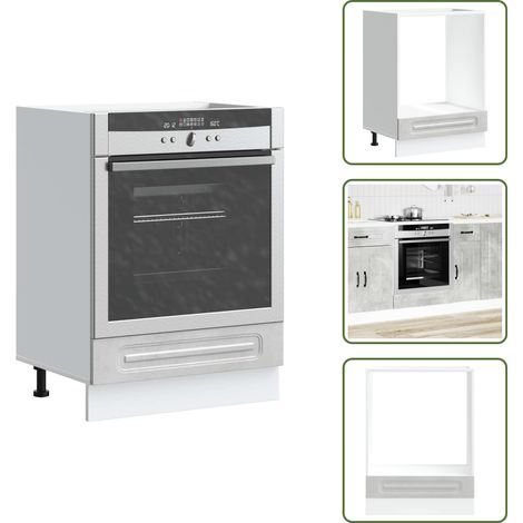 Armadio in truciolato - vidaXL Armadio per Forno Kalmar Grigio Cemento in Legno Multistrato - Armadio per forno Kalmar