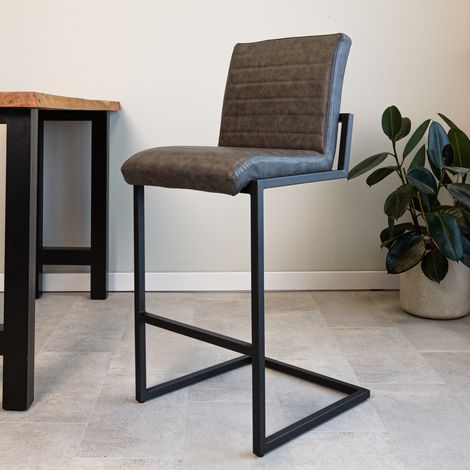 Industriehoch Barhocker Kuba Anthrazit PU – 78 cm Sitzhöhe – ohne (1/5)