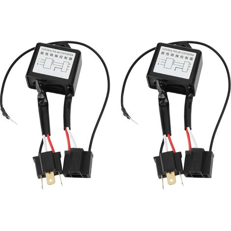 2pcs convertisseur négatif LED adaptateur de faisceau de commutateur négatif polaire polarité inversée pour H4