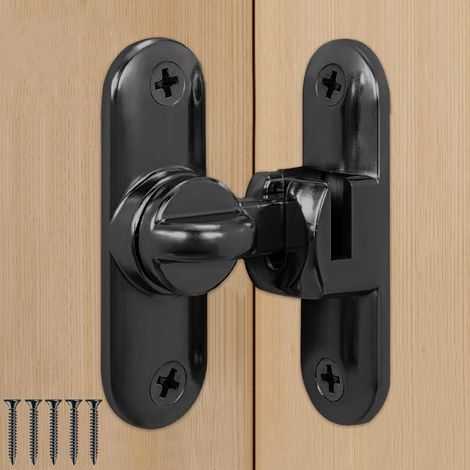 Schiebetürschloss, 90/180-Türschloss, für Schiebetüren, Scheunen, Badezimmer, Fenster, Küchen usw. (Schwarz) (1/5)