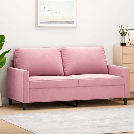 Sofá de 2 plazas terciopelo rosa 140 cm (1/5)
