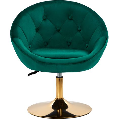 Poltrona girevole 4Rico QS-BL12G in velluto verde (1/5)
