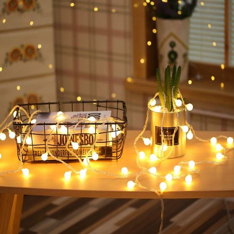 Guirlande lumineuse USB avec boîtier à piles, boules givrées, petites lumières colorées, étoiles lumineuses USB, 3V, décoration pour chambre ou mariage (1/5)