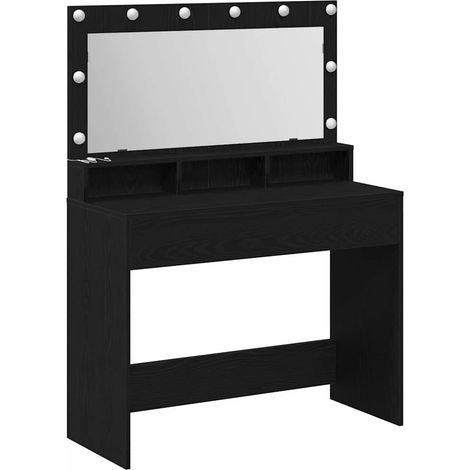 Maison Exclusive - Tavolo da Trucco con lo scaffale Rovere Nero 100 x 41 x 135 cm