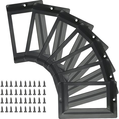 Juego de 24 tarjeteros de estilo antiguo, 81 mm x 51 mm, marcos metálicos para tarjetas de visita, para cajones de librerías, armarios de oficina, con tornillos (negros). (1/5)