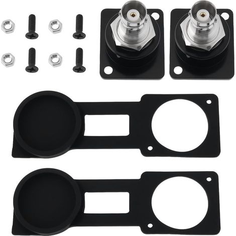 2 Sets Connecteurs de Montage sur Panneau BNC Type D 50 Ohm 31x26mm avec Couvercle étanche pour équipement de Communication de Surveillance (1/5)