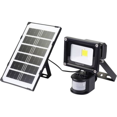 Sygonix SY-5461108 Faretto solare con rilevatore di movimento 10 W Bianco naturale Nero