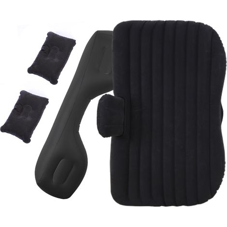 Matelas pneumatique Portable pour voiture, lit de voyage gonflable, coussin de couchage floqué pour Camping SUV RV camion noir
