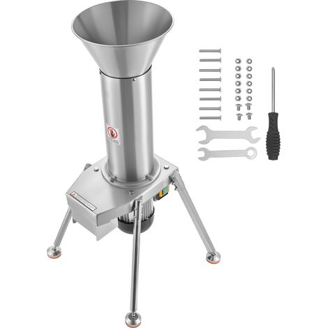 Mophorn Trituradora eléctrica de frutas 1100 W, equipo independiente de acero inoxidable para triturar frutas enteras de hasta 80 mm de diámetro, para manzanas, peras, piñas, zanahorias y patatas (1/5)