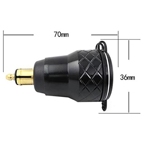 Caricabatterie USB doppio per moto con voltmetro rosso da 12 V-24 V e presa DIN per moto BMW - Nero (1/4)
