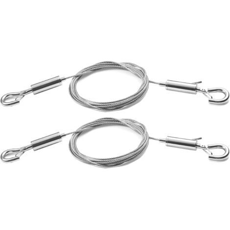 Set mit 2 verstellbaren Bilderaufhängekabeln – Robustes 2 m x 1,5 mm Edelstahl für Spiegel, Lampen, Pinnwände u. v. m. – Tragkraft bis 30 kg – AquaForge (1/4)