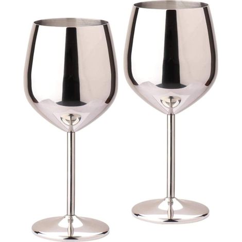 Verre à vin en acier inoxydable érable de 500 ml, verre à pied en métal, verre à cocktail incassable pour vin blanc, sans BPA (1/5)