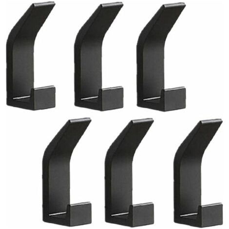 BUNTHAUS PA Lot de 6 Patères Murales Autocollantes Sans Perçage Porte-Serviettes Crochets en Aluminium Noir (1/4)