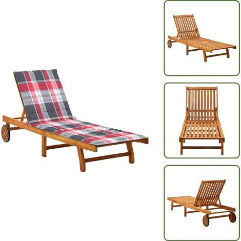 vidaXL Tumbona de jardín con cojín madera maciza de acacia (1/5)