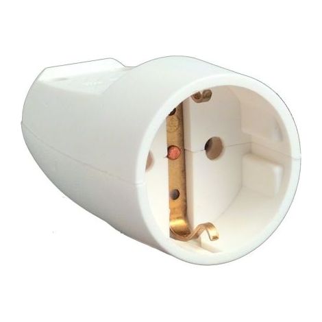 Schutzkontakt-Kupplung mit Knickschutz weiß Stecker & Kupplungen