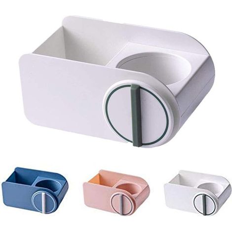 Panier de rangement pour sèche-cheveux en plastique sans perçage (blanc)