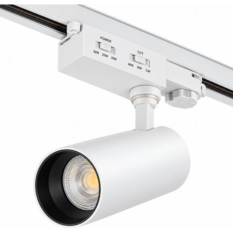 Faretto LED da Binario Trifase PotenzaTemperatura Colore Dimmerabile 202530W 600040003000K Bianco [ATL080030-T] (1/3)
