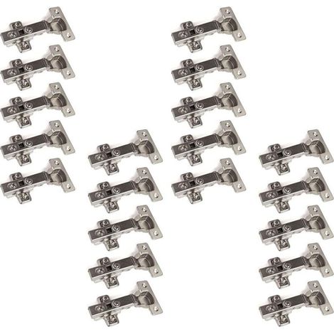 Lot De 20 Charnière Clip Charnière Automatique, Charnière Clip Charnière Automatique, Montage Porte En Applique 105°, Charniere Standard Pour Armoires De Porte Cuisine Porte De Placard Cuisine (1/5)
