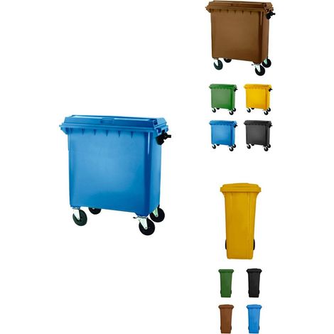 Contenedor de Basura Reciclables de Colores con Ruedas y Mango Antideslizantes 120L, 240L, 360L, 800L y 1100L