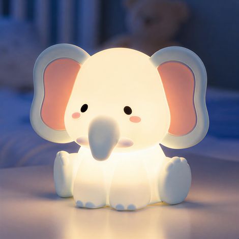 Éléphant Veilleuse Enfant, 1200mAh 3 Niveaux Luminosité 7 Couleurs-Éléphant (1/5)