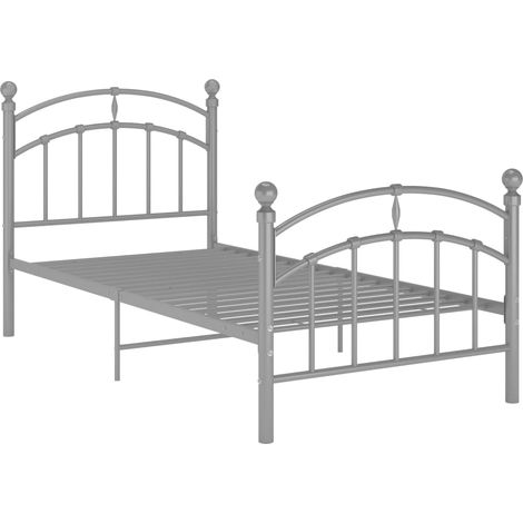 Maison Exclusive - Bettgestell Grau Metall 100x200 cm (1/5)