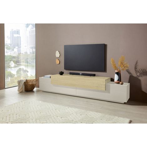 Meuble TV moderne 240 cm cachemire/chêne Corso (1/5)