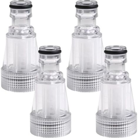 4-teiliges Wasserfilterset für Hochdruckreiniger, Gartenzubehör, Wassereinlassfilter mit 3/4-Zoll-Anschluss für Gartenarmaturen, Autowäsche
