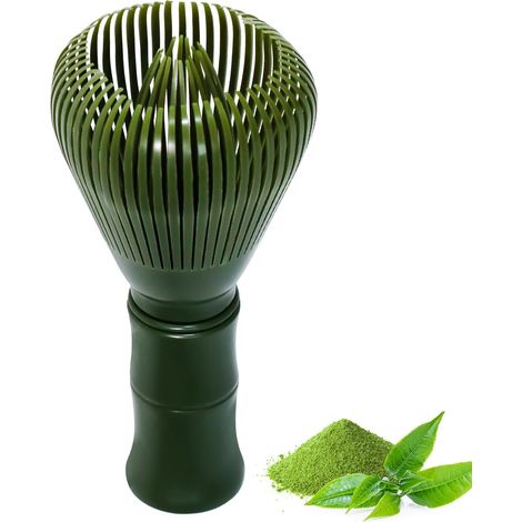 APEX Fouet Matcha en Résine Naturel - 80 Bâtons, Accessoire Traditionnel pour Cérémonie du Thé Japonais, Vert (1/5)