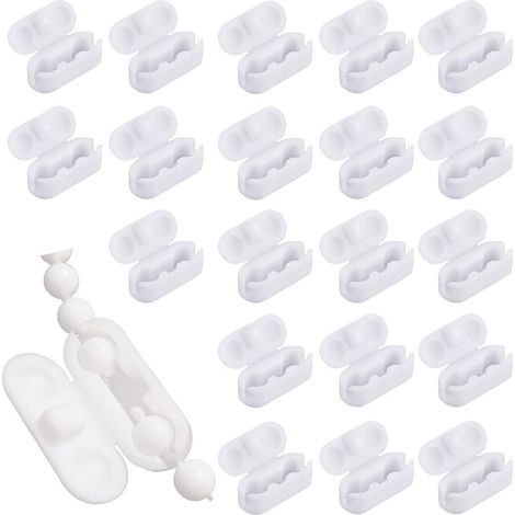 Confezione da 20 connettori per catena in plastica - Connettore per catena - Clip per catena con cuscinetto a sfera - Accessori per la riparazione di tende, veneziane o persiane (1/4)