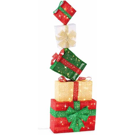 Luminaria Natalizia Gigante a Forma Pacchi Regalo, Interno ed Esterno - 163 cm (1/4)