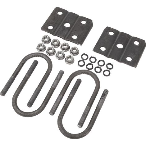 Juego de pernos en U para remolques, fabricados en aleación de acero galvanizado en caliente, para ejes redondos con un diámetro de 60 mm (2 3/8 pulgadas), una longitud de 140 mm (5 1/2 pulgadas) y un (1/5)