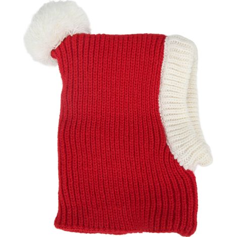 Bonnet d'hiver rouge pour chien, chaud et tricoté, pour petits et moyens chiens, chiots et chats. Rouge M. (1/5)