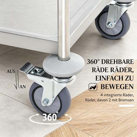 Chariot de cuisine pratique, élégant et robuste, table roulante polyvalente à deux étagères pour service et rangement (1/5)