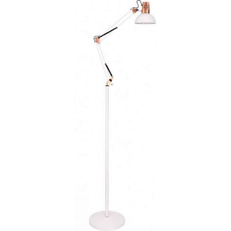 Flexo de pie articulable rutilo 1xe27 blanco/cobre 180x28x28 cm (1/3)