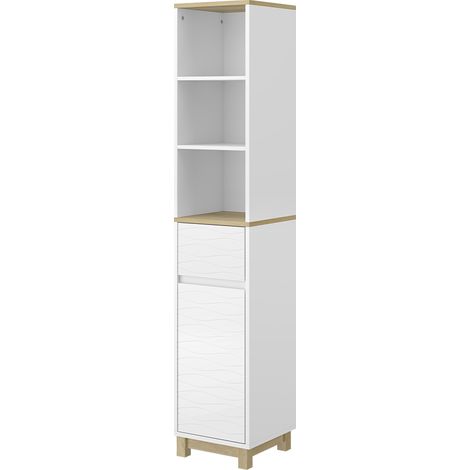 Mobili da bagno Livia, Bianco, 30 x 151 cm con cassetti, Vicco