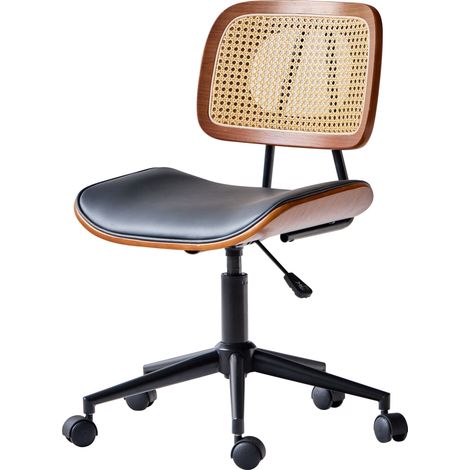 Nordlys - Chaise de Bureau Design Reglable en Bois et Cannage (1/5)