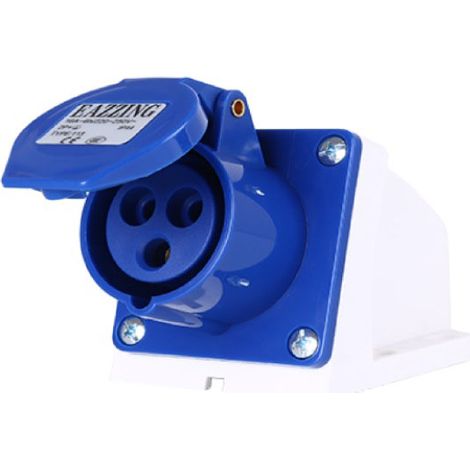 Industrial Prise Femelle Industrielle et Prise Mâle Industrielle 32A CEE 3 Broches 2 P + E 220V Etanche IP44 pour Rallonge Electrique, Camping Car Usage Intérieur et Exterieur (1/5)