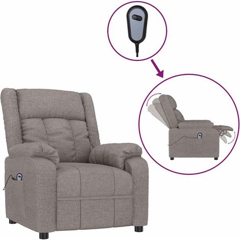 Maison Exclusive - Relaxsessel Elektrisch Taupe Stoff (1/5)
