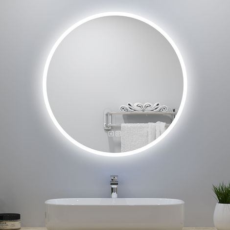 Modern Round Bathroom Mirror Decorative - 700mm-Dimmable 3 Colour Light+Bluetooth+Demister (1/5)