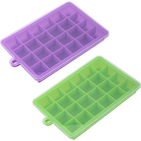 Moule A Cubes De Glace En Silicone - 15 Et 24 Compartiments Par Moule - Pour Whisky Boissons Mixtes Aliments Bébé - Lot De 2 (1/5)