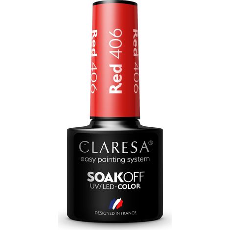 Esmalte de uñas híbrido Claresa rojo n.° 406 5 g