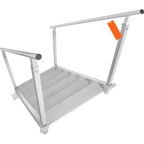 Échelle de quai en aluminium, hauteur réglable 109,2-129,5 cm, 6 marches. (1/5)