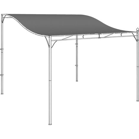 Toiture de remplacement pour pergola, protection solaire pour toit de terrasse, bâche de remplacement pour pavillon de 3 x 3 m, 298 x 293 cm, gris foncé
