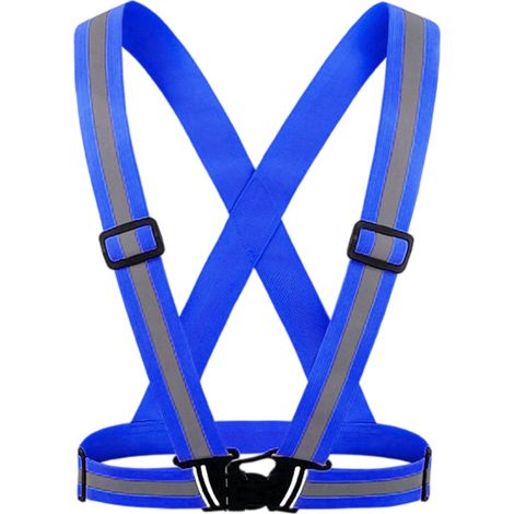 Gilet réfléchissant élastique et ajustable, sangle complète, idéal pour la course de nuit, la circulation et les travaux de nuit. (1/5)