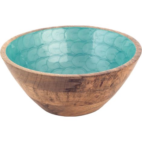 Blaue Holzschale zur Dekoration und Aufbewahrung, ideal für Zuhause, Büro und originelle Geschenke