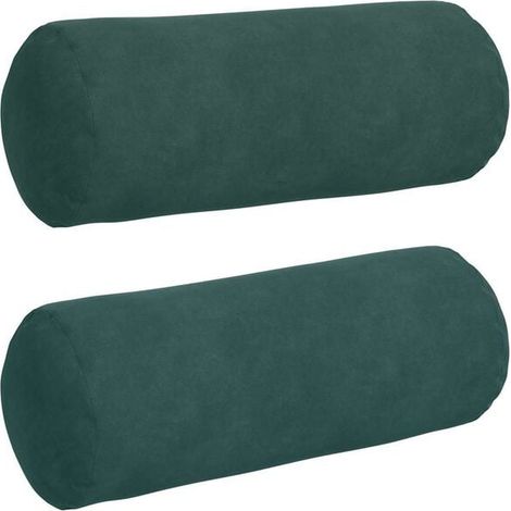 Coussins décoratifs, lot de 2, vert foncé, 15 x 40 cm de diamètre (1/5)